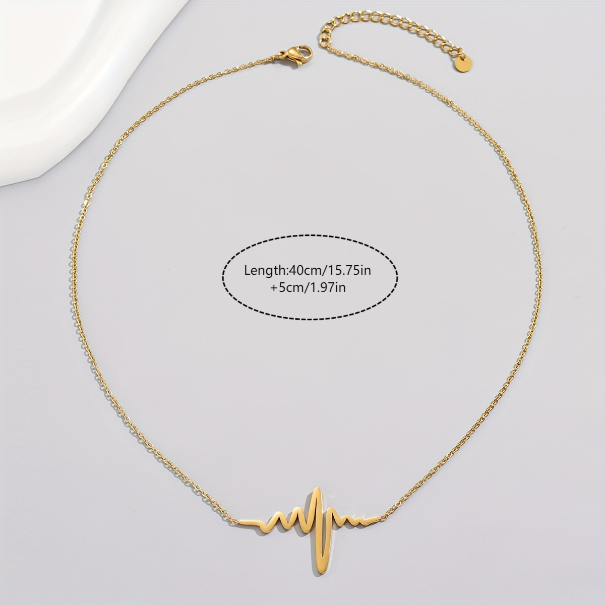 心跳波形不锈钢锁骨链 镀金轻奢 ins 风 夏季穿搭女士气质高级感详情图4