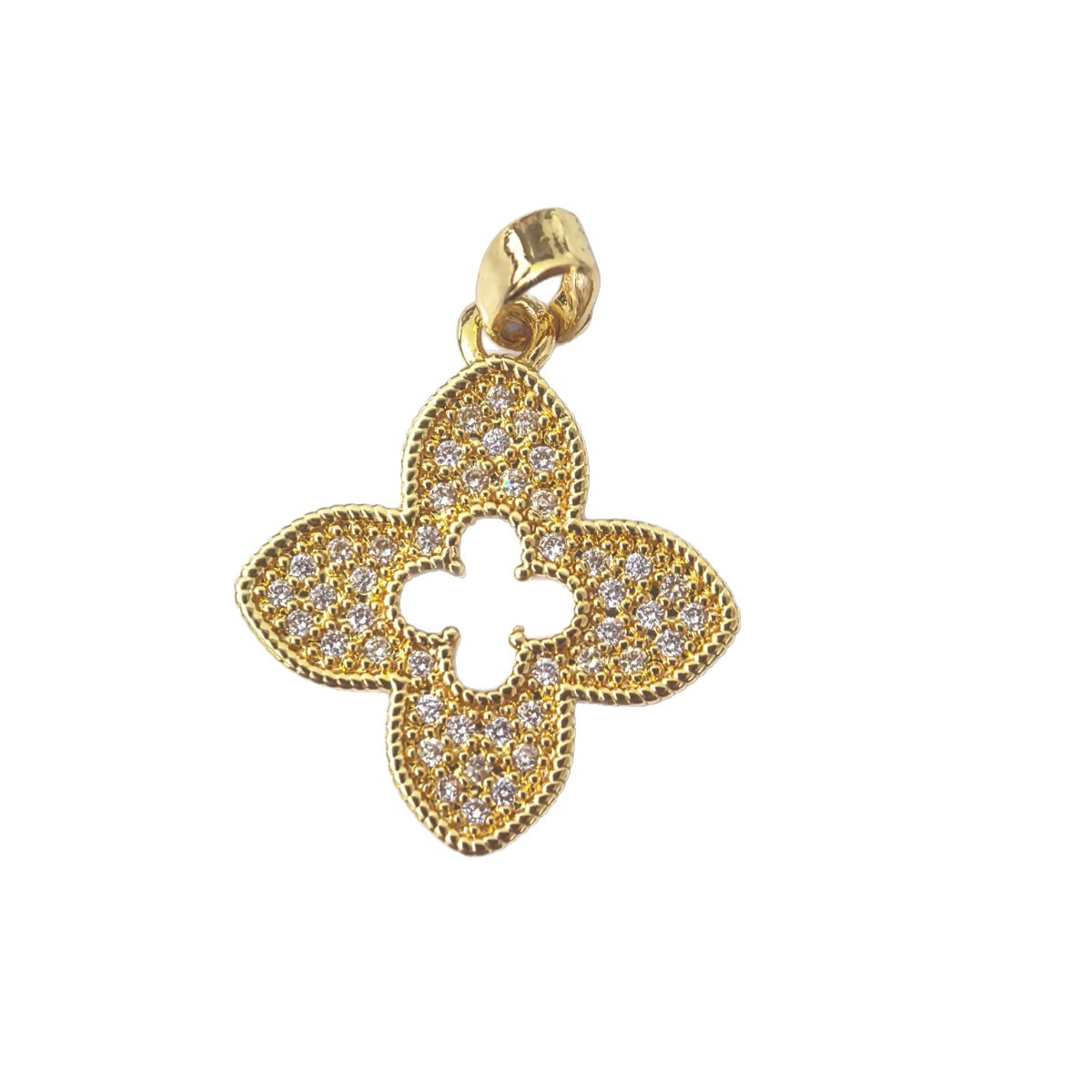 时尚爆款铜镶锆石轻奢吊坠配件小众设计高级感配饰厂家直销现货白底实物图