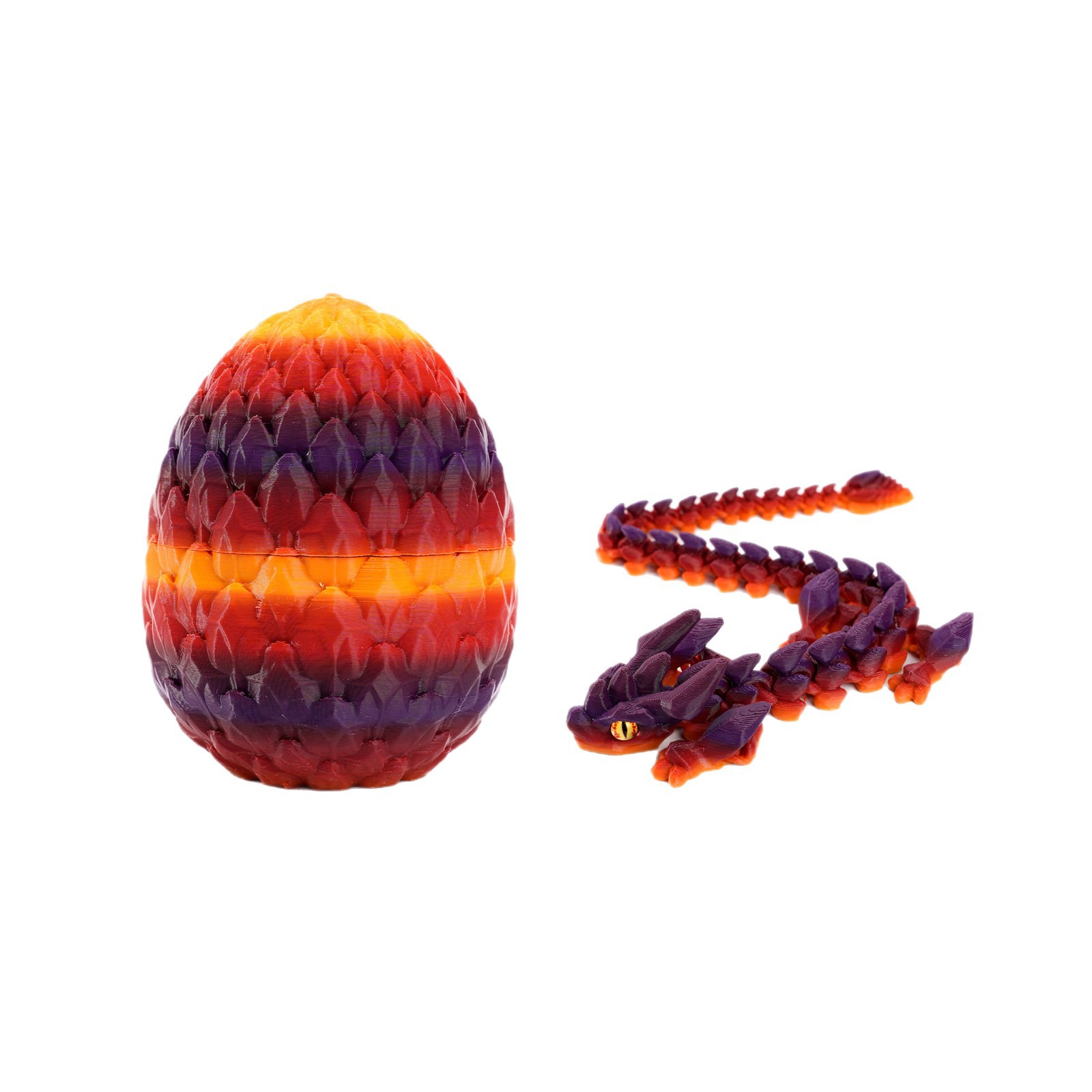 3D打印龙蛋套装水晶角龙手办摆件工艺品潮玩彩色收纳动物创意白底实物图