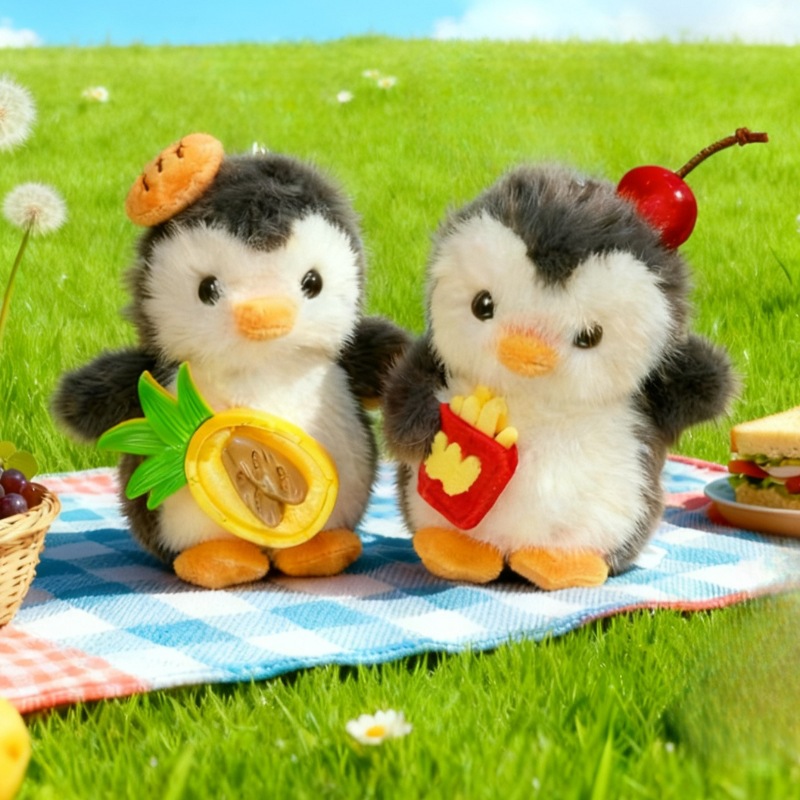 Cute dessert, penguin bag, small pendant, plush toy, doll bag, hanging decoration, bag, hanging accessory, car key chain