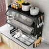 Double-layer kitchen sink rack, dishwashing sink, sink countertop, dust-proof bowl cabinet, tableware storage, and draining rack Application Scenario