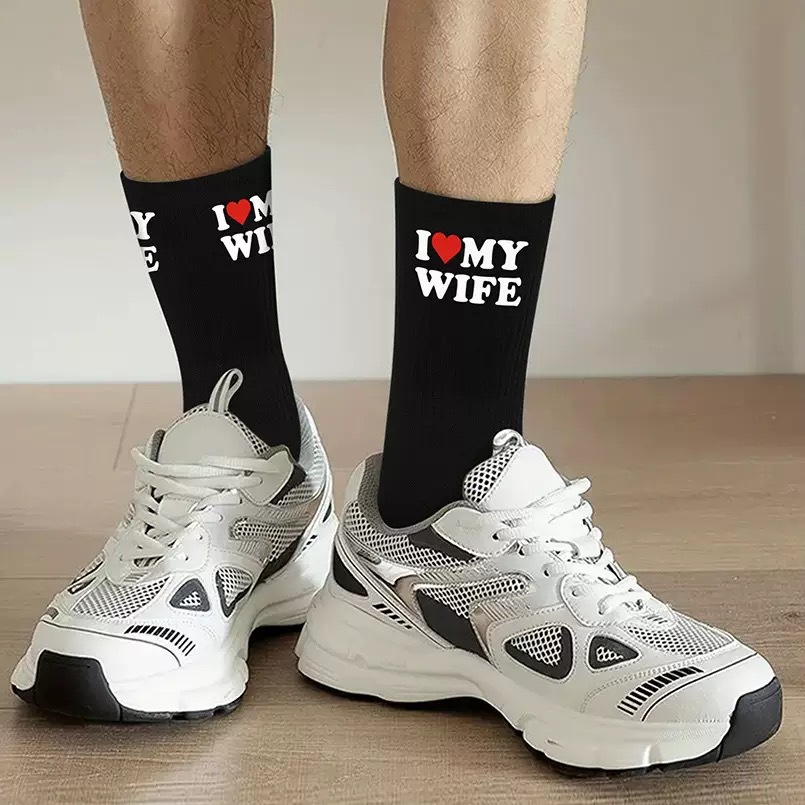 【 Cross-border Bestsellers 】 Men's tall jacquard socks for fun Anniversary, Creative Valentine's Day, couple birthday gifts, cross-border socks details Picture