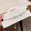 Micro-inlaid zircon shell petal adjustable pull-out bracelet for women, a niche and light luxury design accessory wholesale Specification image