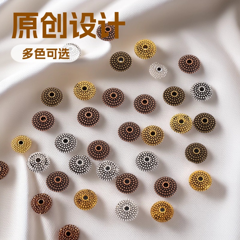 diy饰品配件手工合金镀藏银散珠圆珠手串项链手链隔珠编绳配珠