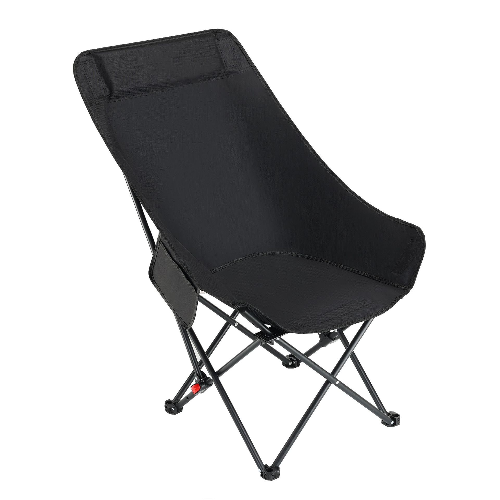 户外折叠椅三档调节月亮椅躺椅加高靠背月亮椅露营椅钓鱼椅沙滩椅白底实物图