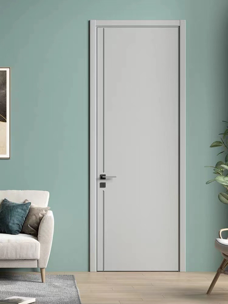 Ultra-narrow room wooden door, bedroom silent door, high-end lacquered modern simple wooden door Specification image