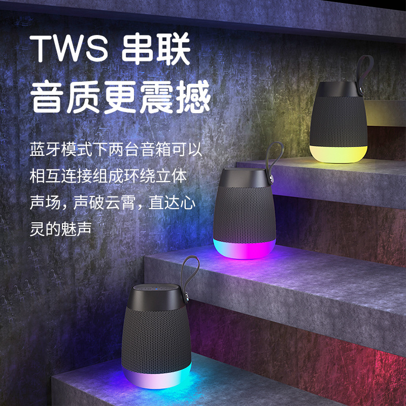 EBS-702 wireless Bluetooth speaker RGB camping atmosphere small speaker, outdoor fabric waterproof cylindrical portable details Picture