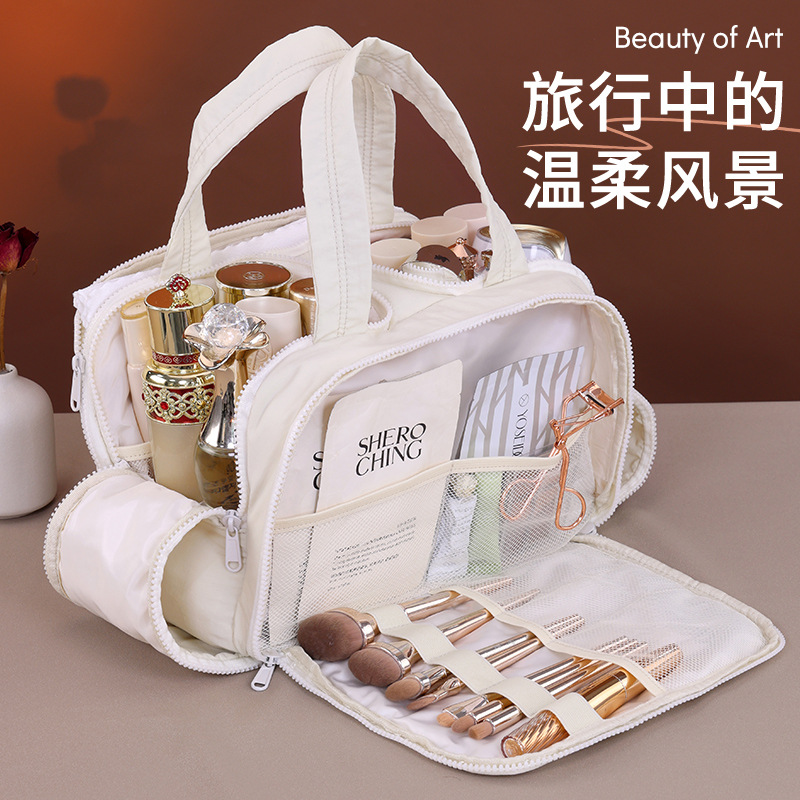 Cross-border portable travel makeup storage bag, large-capacity fashionable skin care product storage and toiletry bag, high appearance level Specification image