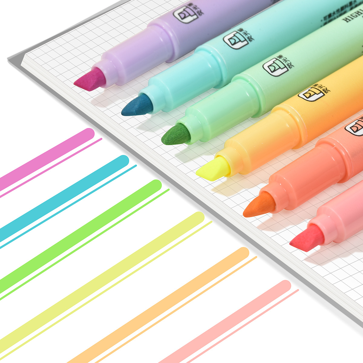 Tianfeng 239D Erasable highlighter pen for marking key points, note-taking and journal-making pen, multi-color highlighter pen wholesale Specification image