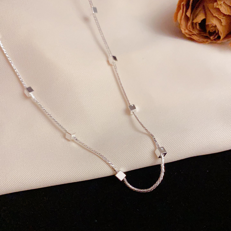 Summer sweet and cool, spicy girl, high-end design, double-layer thick silver pearl necklace, women's separable double-piece set collarbone chain details Picture