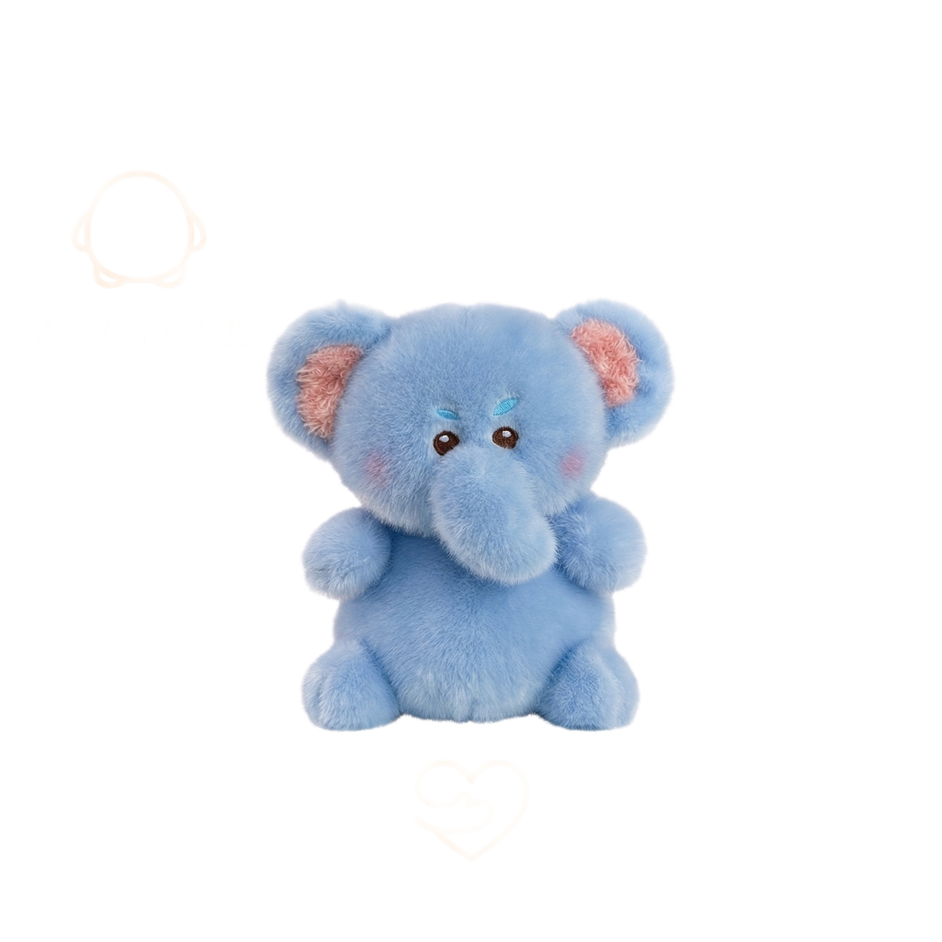 Soft and cute blue elephant plush toy, soothing doll, children's companion figurine, adorable pet pillow gift Item Picture