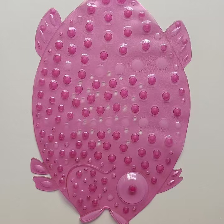 Forma de pescado almohadilla de baño resistente al agua almohadilla de baño larga de color sólido almohadilla de masaje suave espinilla antideslizante almohadilla de baño ventosa Specification image