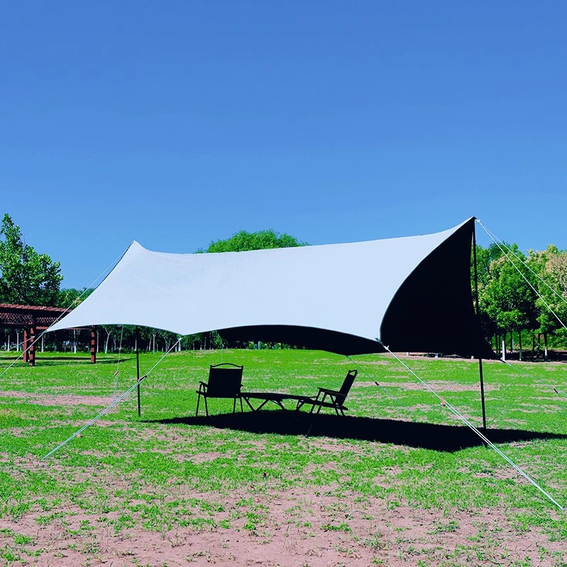 户外露营帐篷天幕遮阳黑胶全遮光防晒野营防紫外线野餐凉棚防雨