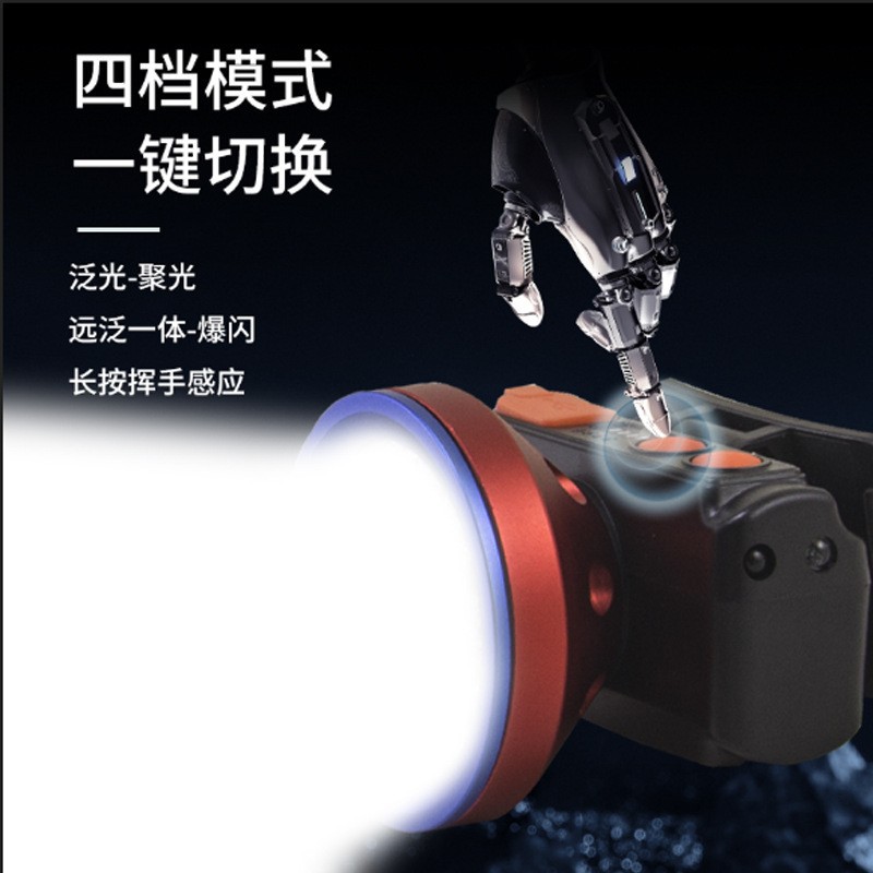 Pailide cross-border high-power sensor headlamp with far-flashing 10+1 strong light ultra-bright aluminum alloy for outdoor night fishing and cycling Specification image