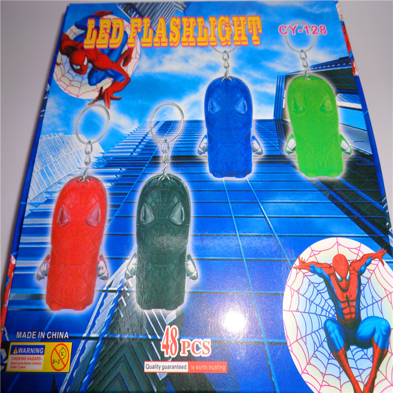 New mini illuminated children's plastic toys, LED keychains, night lights, Spider-Man factory wholesale details Picture