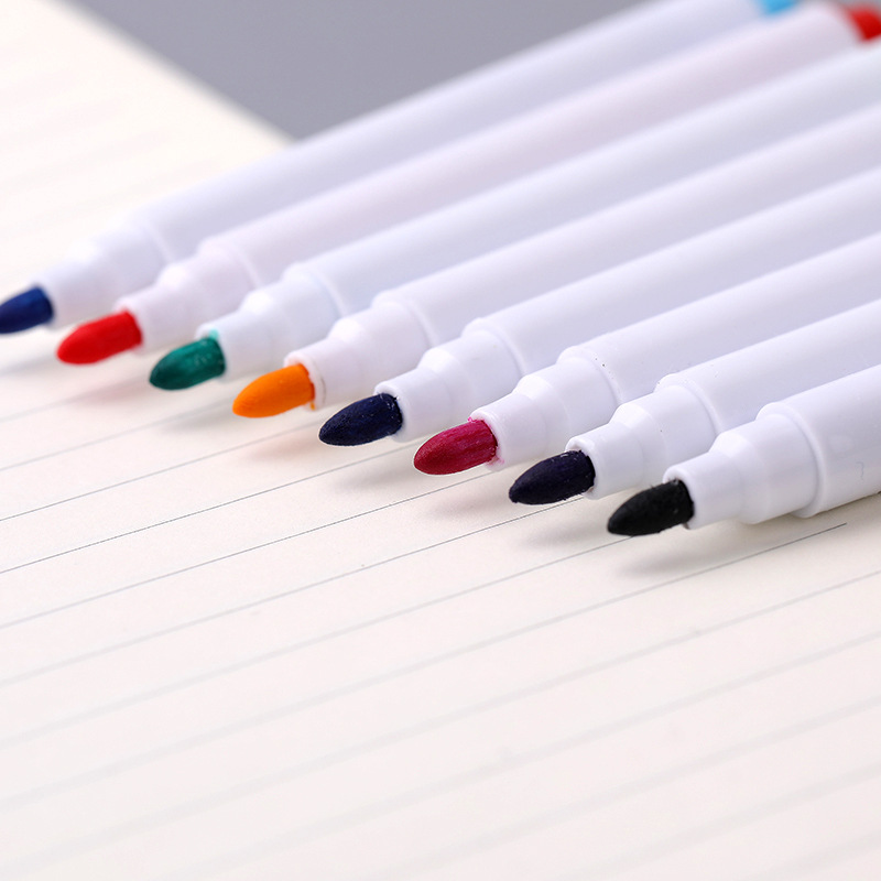 Qianhui 8-color children's whiteboard pen set with magnetic tape brush, colored black marker pen, water-based, erasable and magnetic suction details Picture