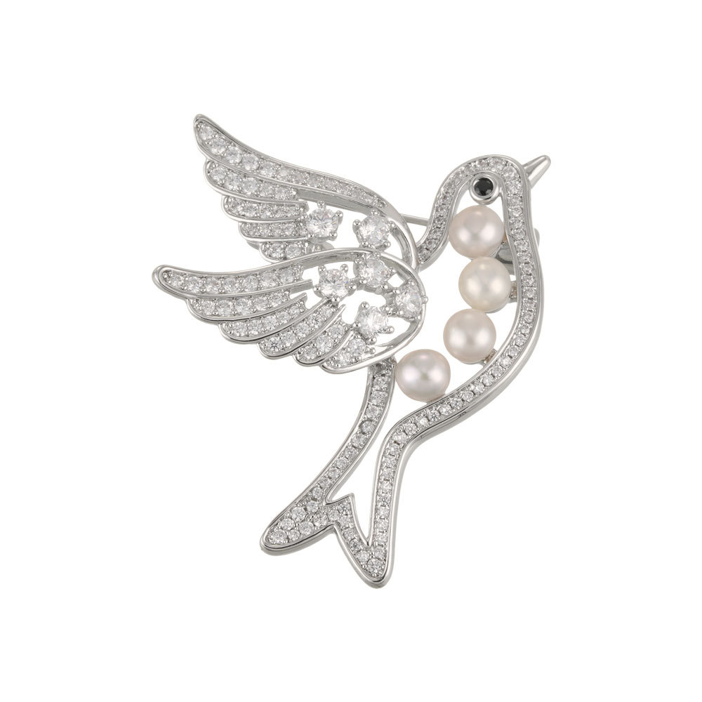 Nichos luz broches de lujo aleación de cobre micro zirconitas perlas de agua dulce premium senses broches nuevos broches Item Picture