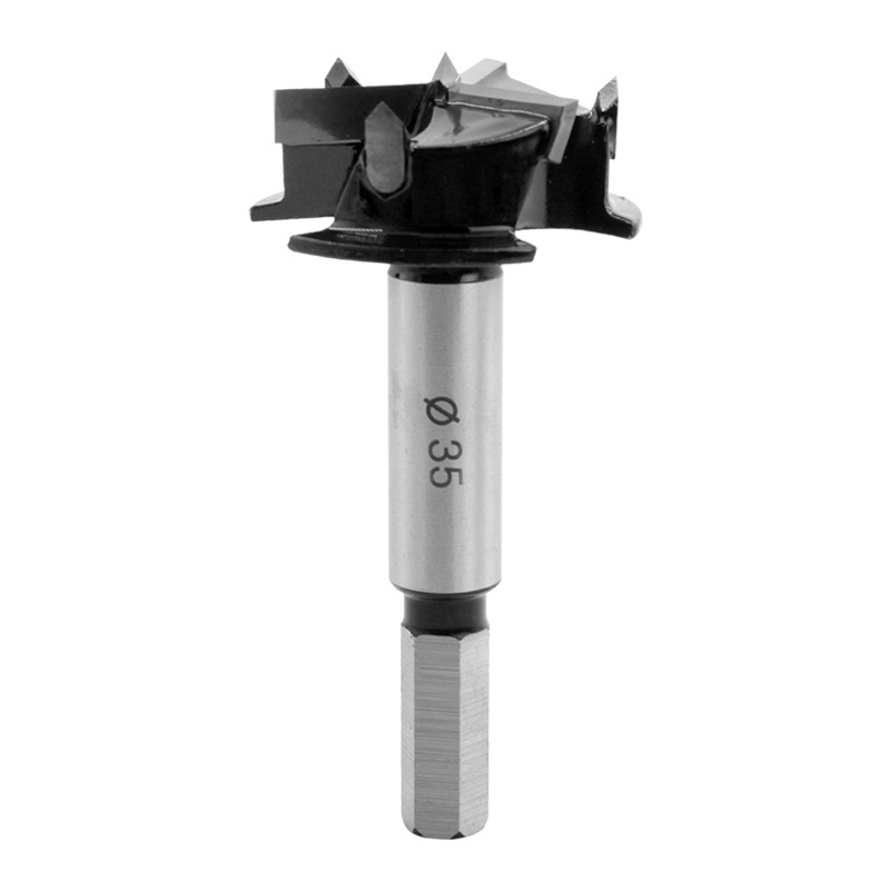 Three-blade woodworking hole opener, 35mm woodworking alloy drill bit, wood board desktop hole opener, plastic hinge and hinge hole opener Item Picture