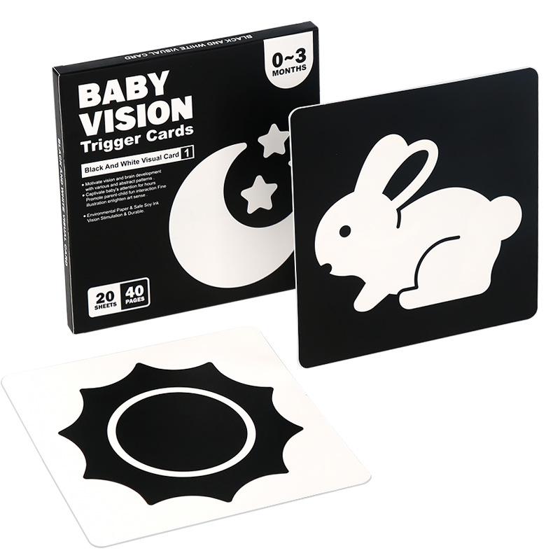 CECPC Black and white color early childhood education cognitive card toys, baby visual stimulation cards, educational and fun toys Item Picture