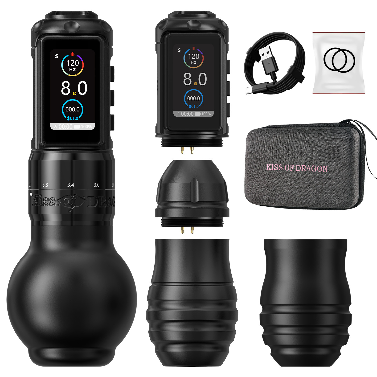 shanilak Dragon's Kiss Adjustable Travel Tattoo Machine, Wireless tattoo pen, cutting line and fogging all-in-one machine, tattoo machine Item Picture