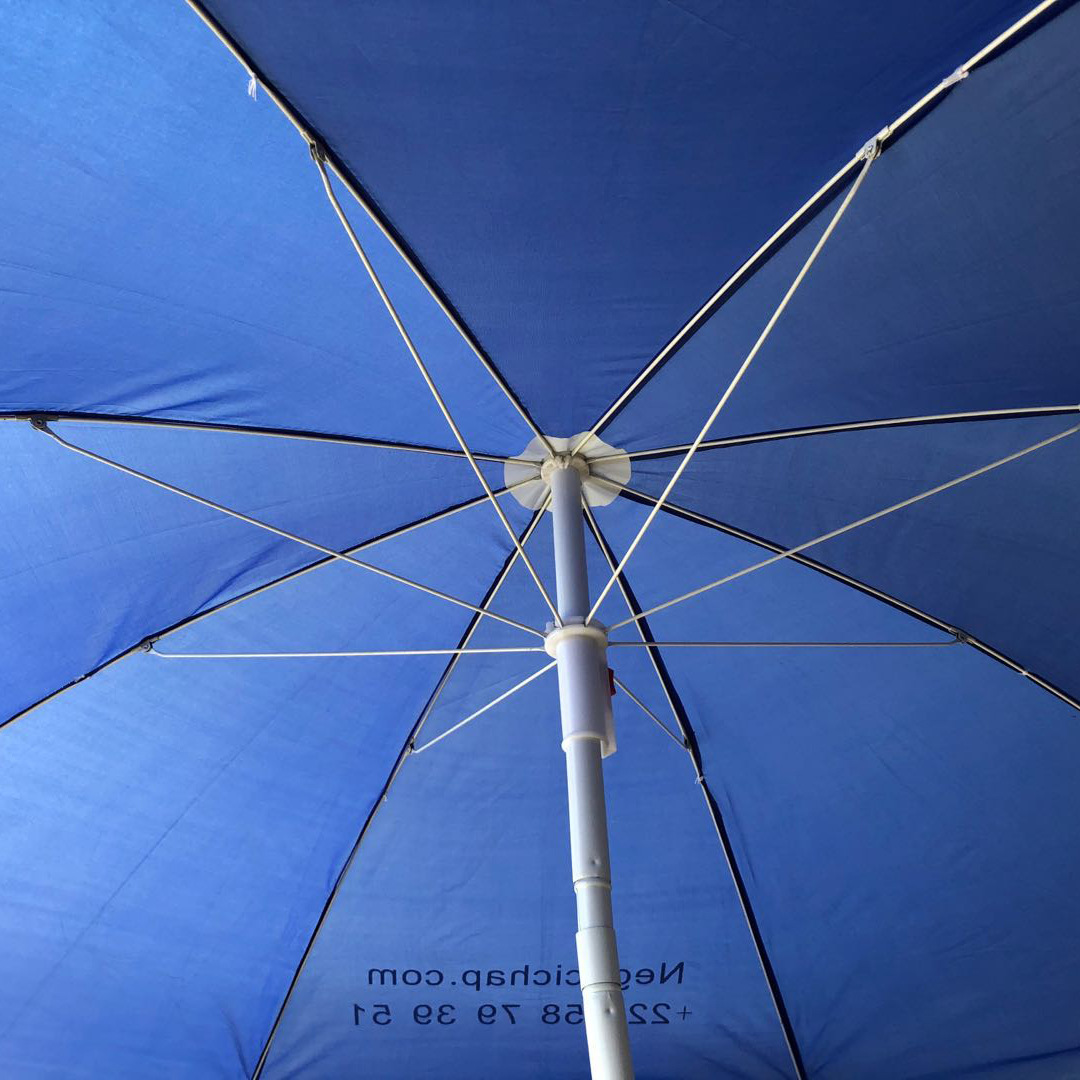 户外低价高品质1.8米涤丝沙滩彩虹太阳带铝棒摆摊遮阳伞印刷logo细节图