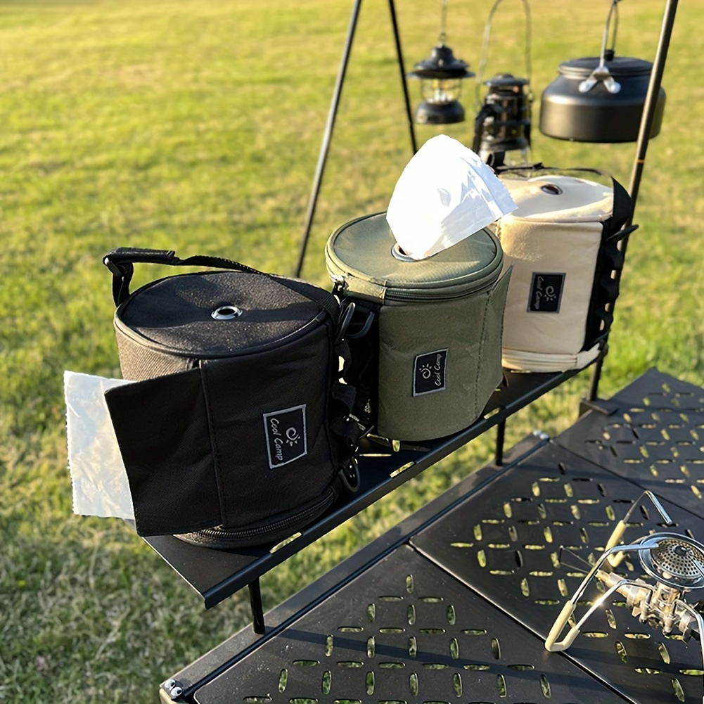 Cross-border outdoor camping toilet paper rolls, multi-functional tissue paper storage bags, table and chair hanging picnic bags, tissue paper holders, portable tissues Application Scenario