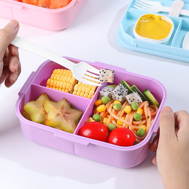 饭盒食品级pp塑料午餐盒可进微波炉加热上班族学生专用便携便当盒细节图