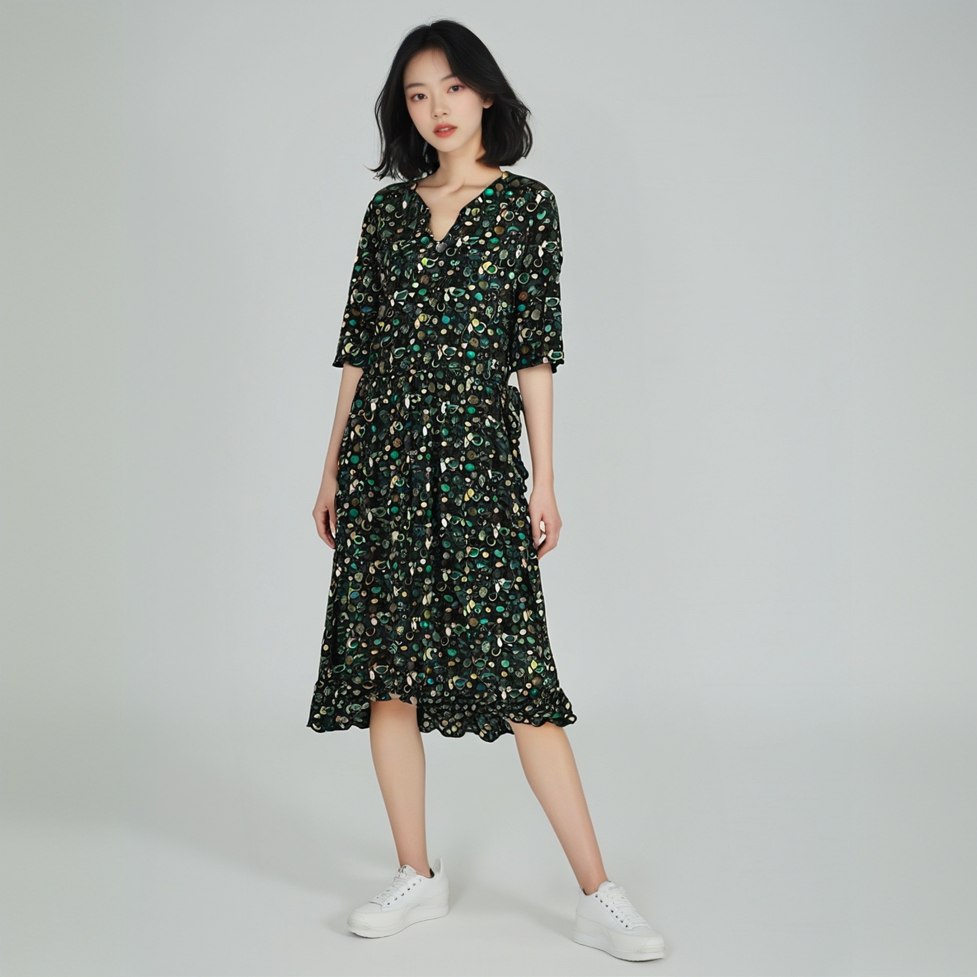 国风女装大码连衣裙宽松显瘦长裙修身设计感