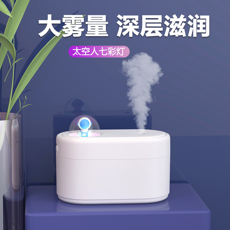 跨境太空人桌面家用卧室香薰加湿器七彩小夜灯USB加湿器定制logo Application Scenario