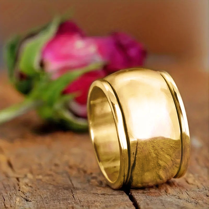 Chenrui Fashion Broadband Ring - Polished surface, Popular wide-edged diamond for men and women on the wheel details Picture