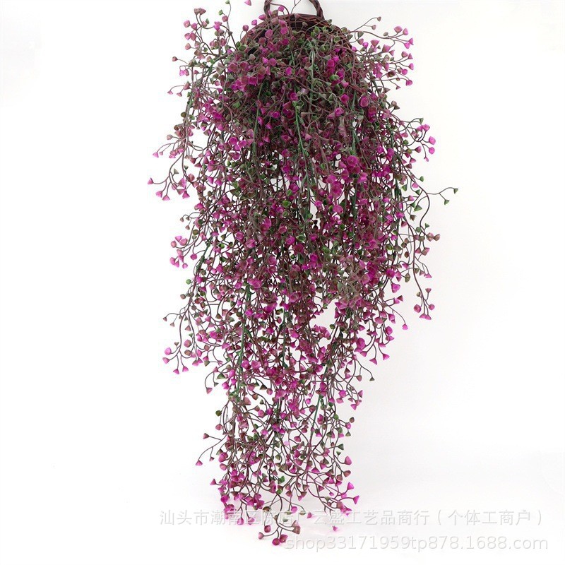 跨境批发仿真绿植金钟柳壁挂花藤垂吊家居装饰墙室内假花吊篮植物产品图