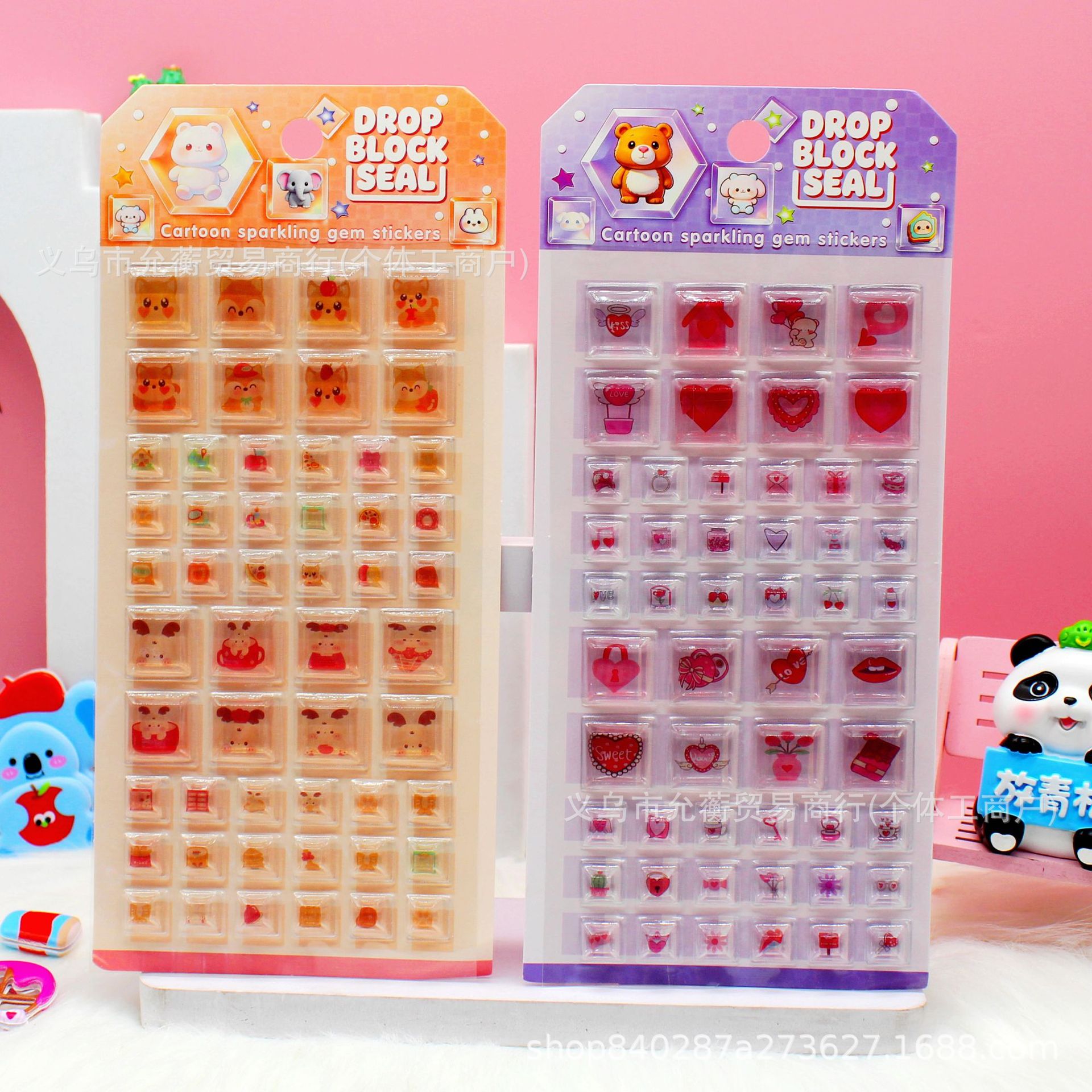 Cross-border planner ice cube stickers Doraemon block acrylic stickers 3D stereoscopic crystal cartoon Doraemon Specification image