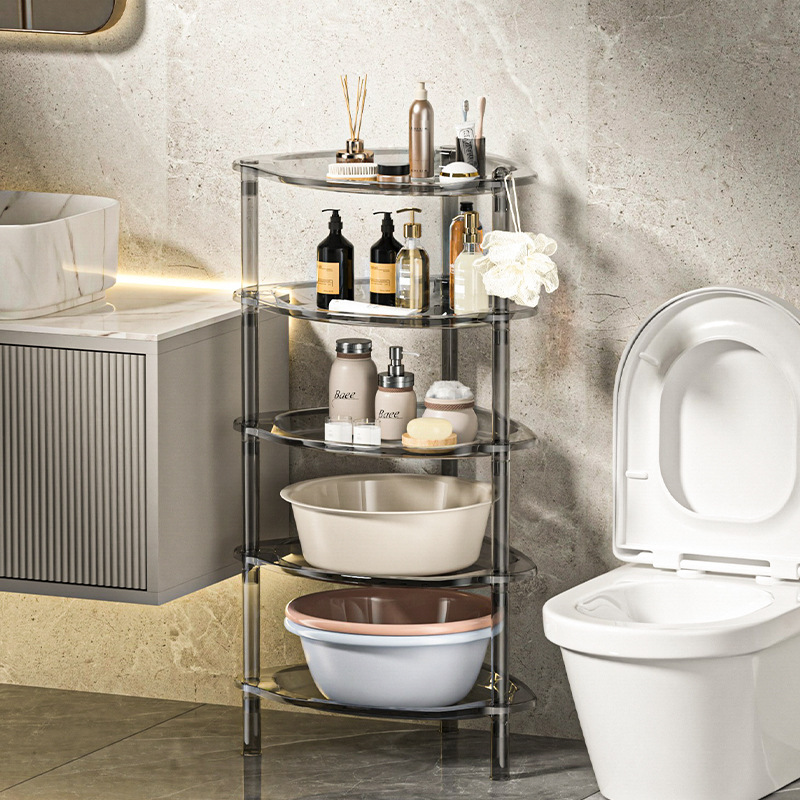 Washbasin rack, bathroom storage rack, bathroom household floor-standing multi-layer detachable triangular storage rack, wholesale in stock details Picture