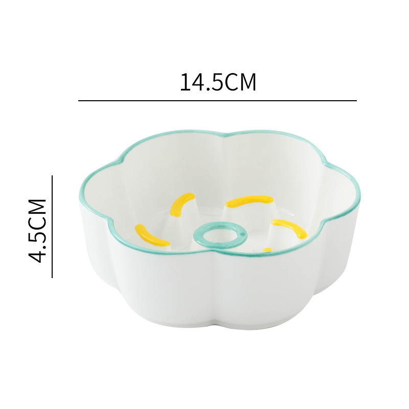 Cute cat bowl, anti-black chin, high-legged cat bowl, slow food bowl, high appearance level, dog bowl, pet bowl, rice bowl details Picture