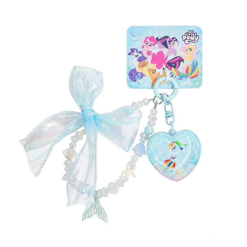 Genuino pony polly mermaid love llavero dulce y lindo lazo con cuentas cadena de teléfono colgante accesorios bolsa colgante Item Picture