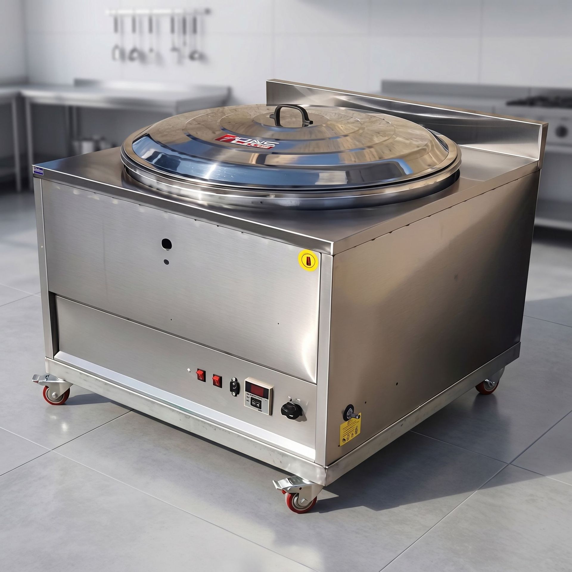 Commercial vertical square pan-frying oven, gas fully automatic water pan-frying machine, breakfast shop pan-frying dumpling and pot sticker flat-bottomed oven manufacturer Specification image