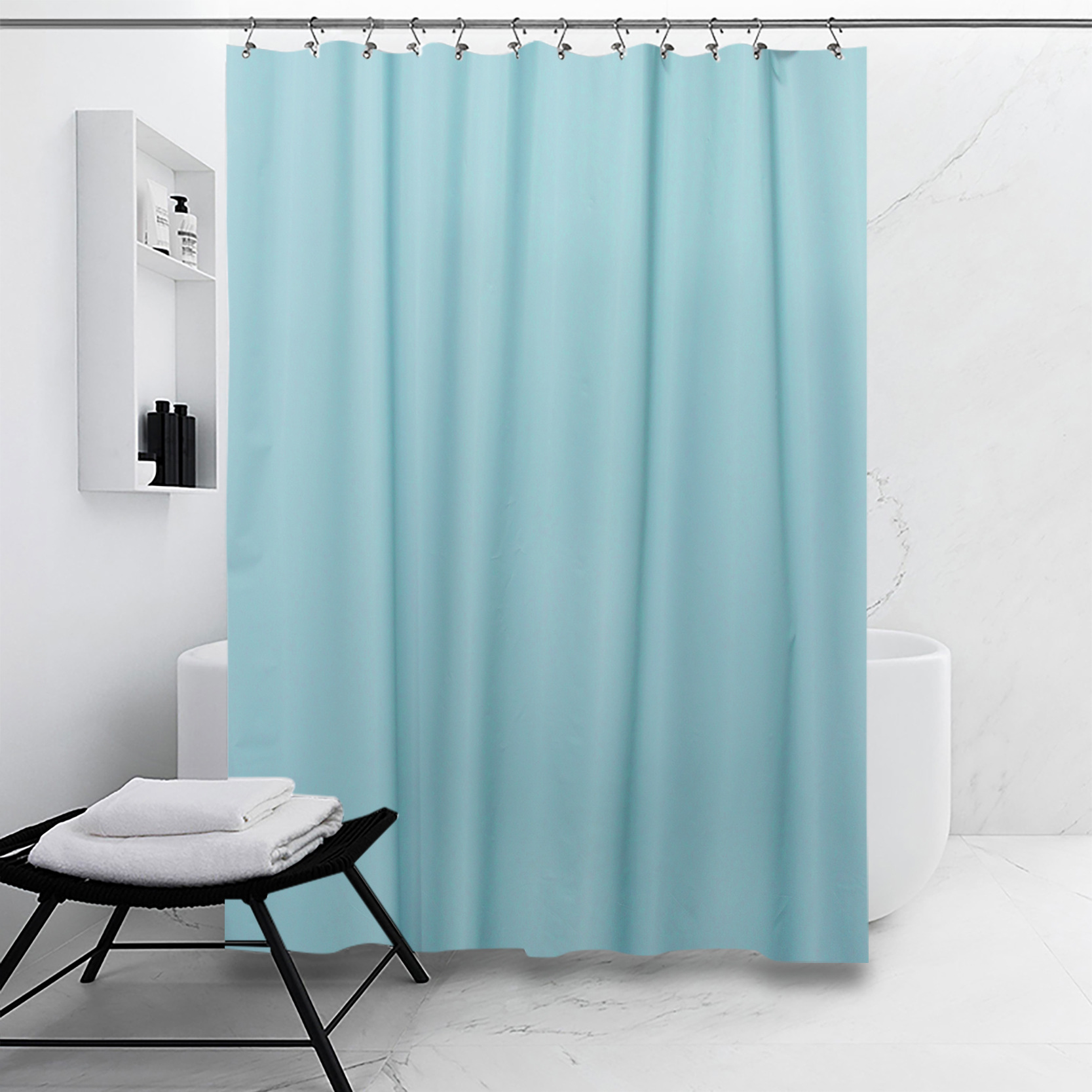 Waterproof PEVA solid color bathroom and toilet warm curtain, thickened curtain partition, light-blocking shower curtain details Picture