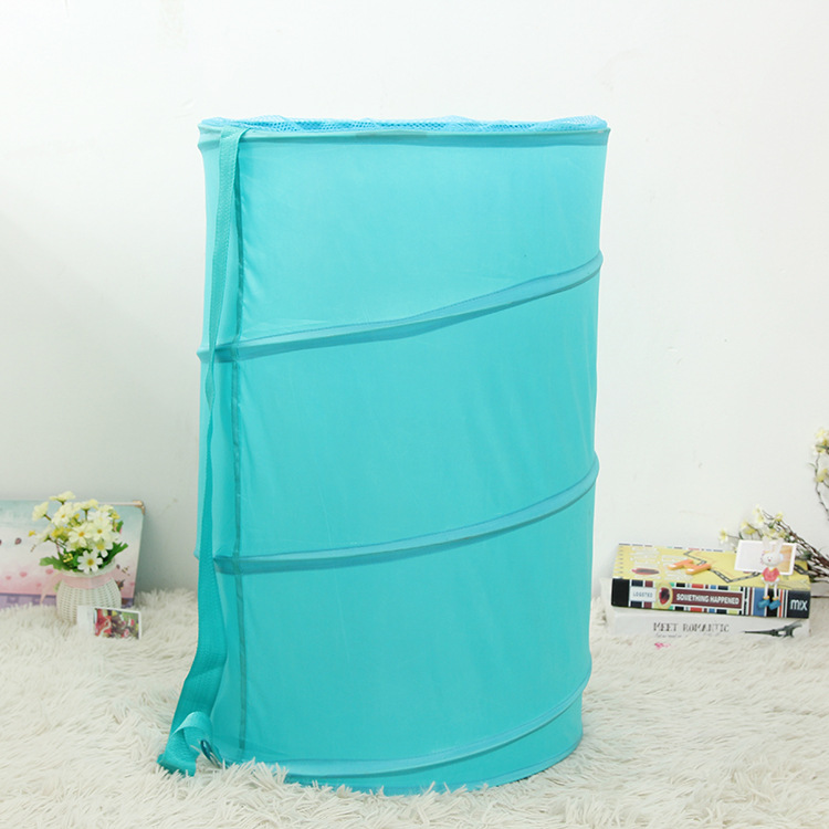 快速折叠收纳篮超大束口背袋圆桶简约素色杂物收纳布艺洗衣篮玩具家用收纳收纳桶