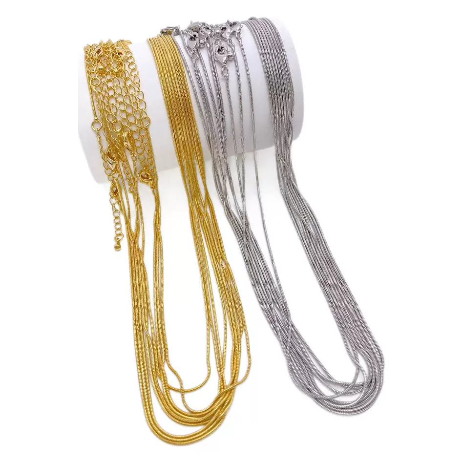 DIY jewelry snake chain finished products, copper material, long-lasting color retention, electroplated fine chain finished products wholesale Item Picture