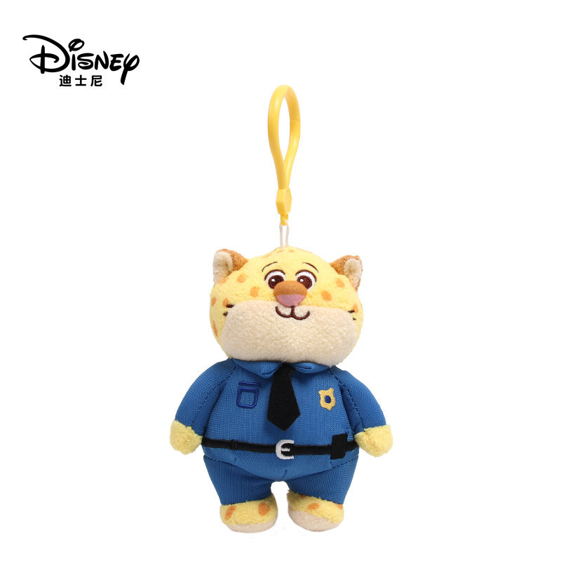 Disney genuine Panther Officer plush pendant, a high-end cheetah pendant from the movie Zootopia, a small doll
