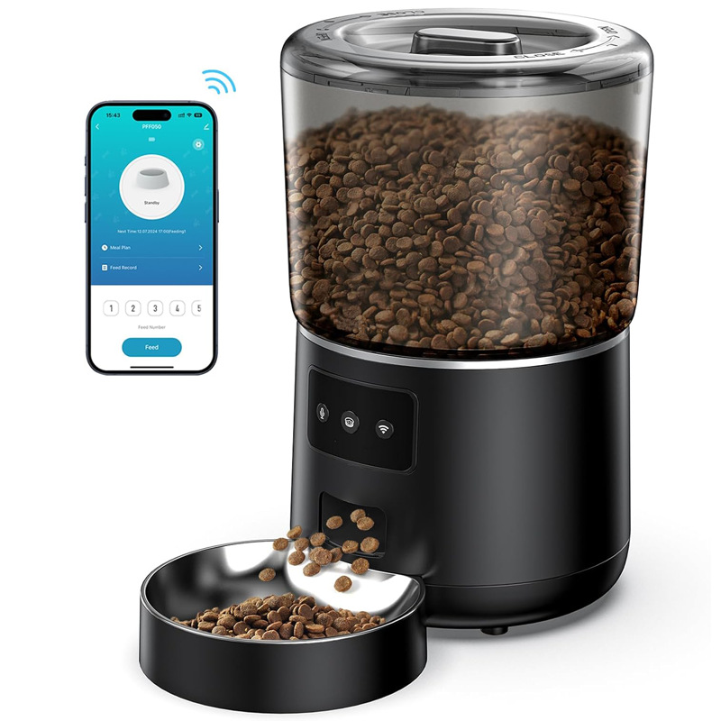 4L Pet automatic feeder, Tuya Smart APP, remote WiFi with recording, fresh-keeping and sealed cat and dog feeder