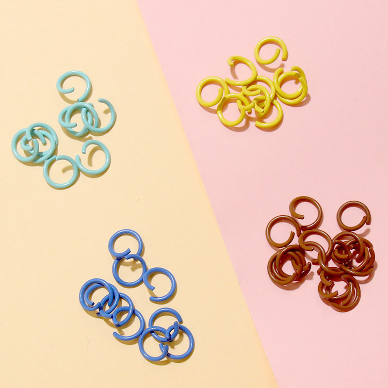 彩色烤漆开口圈DIY饰品配件龙虾扣狗钥匙链钥匙扣配件 厂家直销细节图