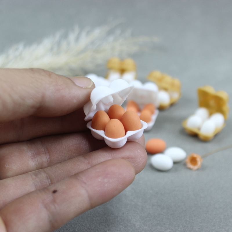 Dollhouse Miniature food toys 1:12 point model life setting Egg preservation box Egg tray details Picture