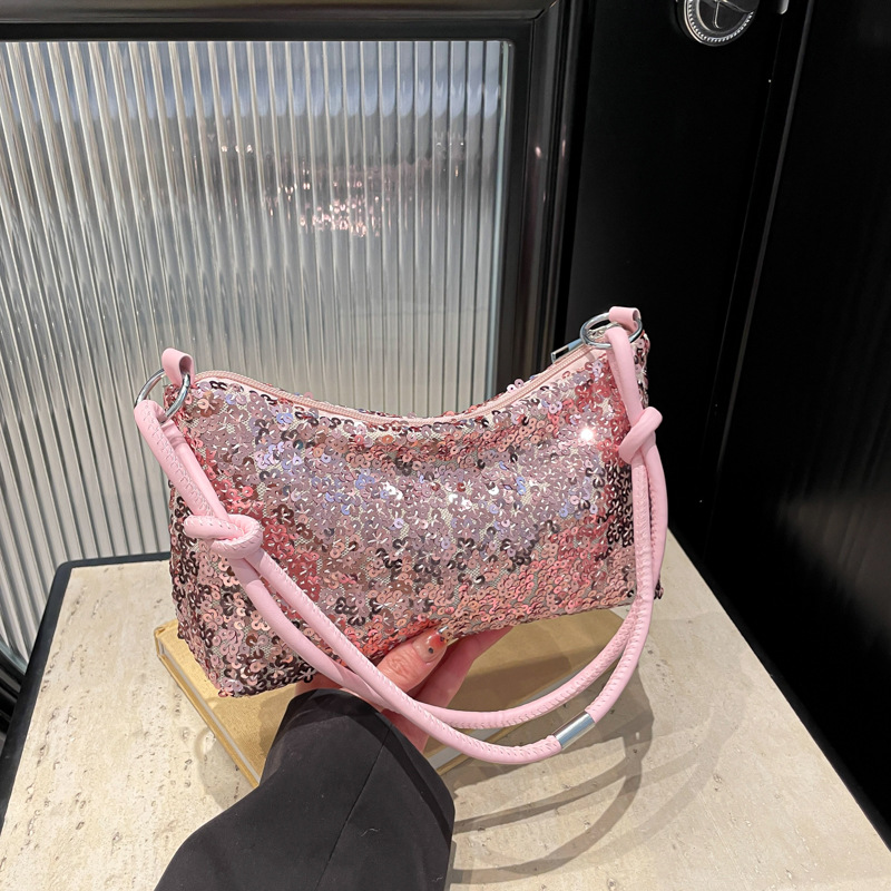 Cross-border bestsellers, trendy and versatile high-quality sequined bags, fashionable and simple single-shoulder bags, fresh and clean bags, fashionable and trendy single-shoulder crossbody bags, casual sequined women's bags