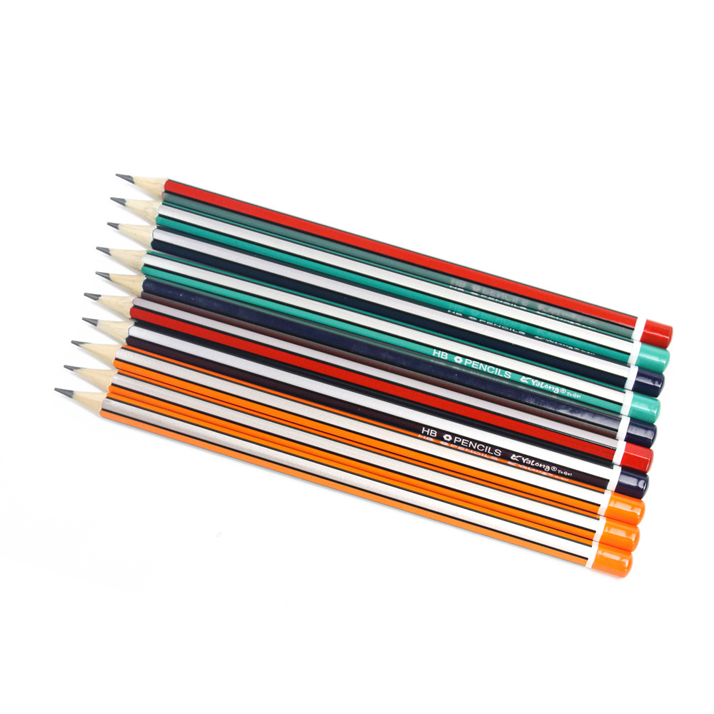 Yalong Cross-border Student New Stationery 12-piece hardcover color Box HB Standard Pencil Set Item Picture