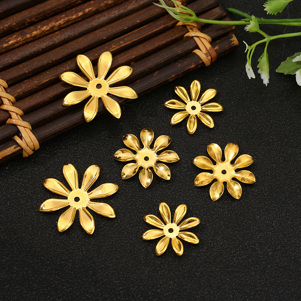 diy金属饰品花瓣 八瓣铁花片 26/30mm 八叶花片 多叶花托图