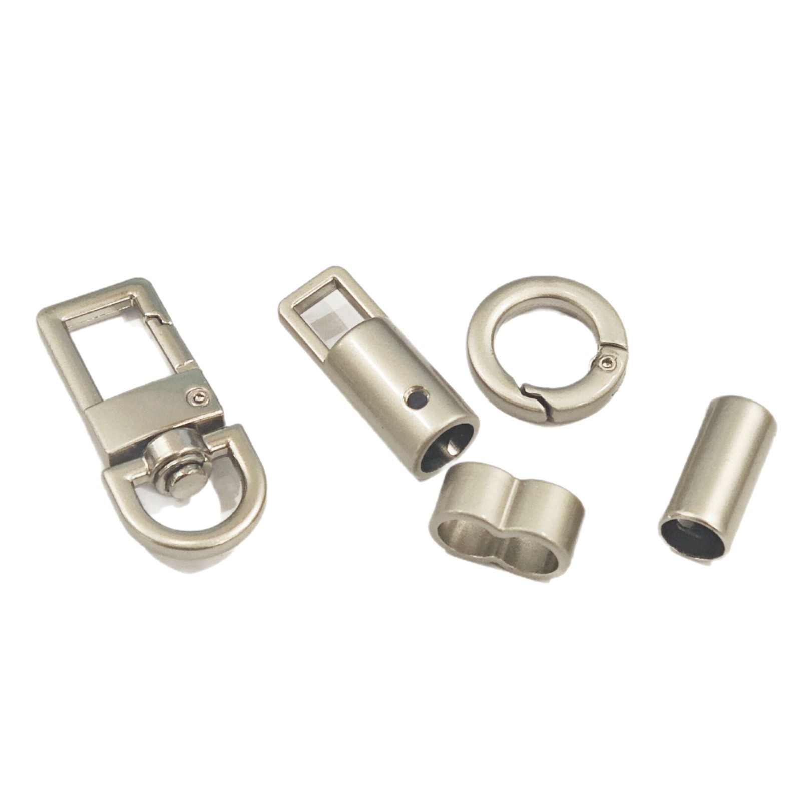 8mm mobile phone lanyard hardware accessories, high-end pearl square dog buckle square wire spring coil bucket set Item Picture