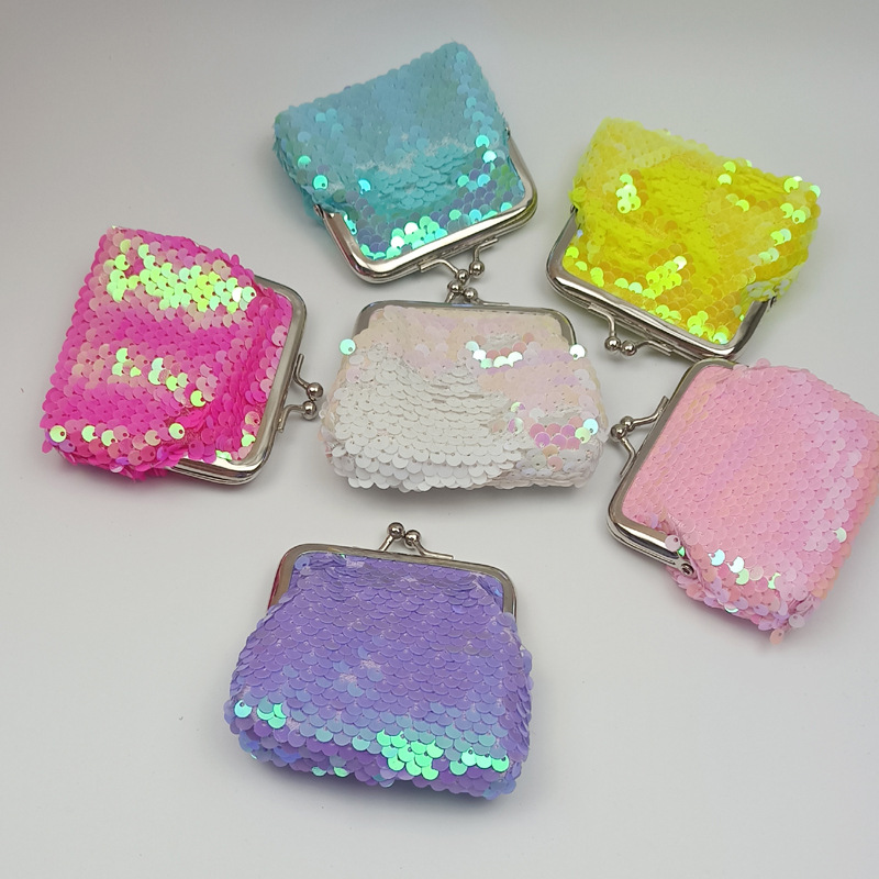 新款 3寸幻彩亮片零钱包  学生硬币鱼鳞钥匙包  饰品收纳包