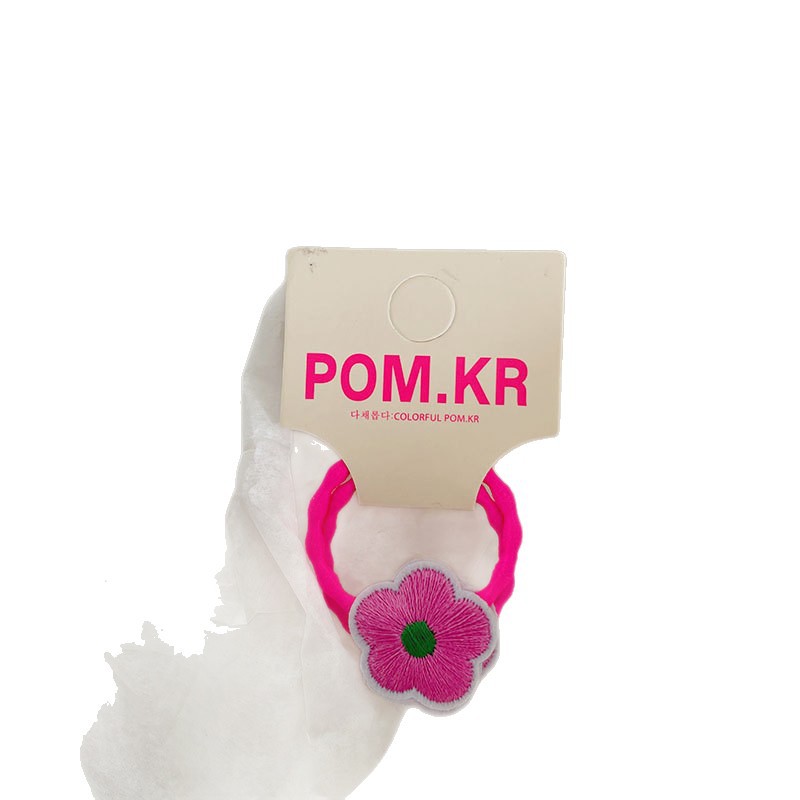 Primavera nuevo dulce color flores garras niños high stretch cola de caballo croquetas cabeza cordón bebé mano accesorios para el pelo Item Picture