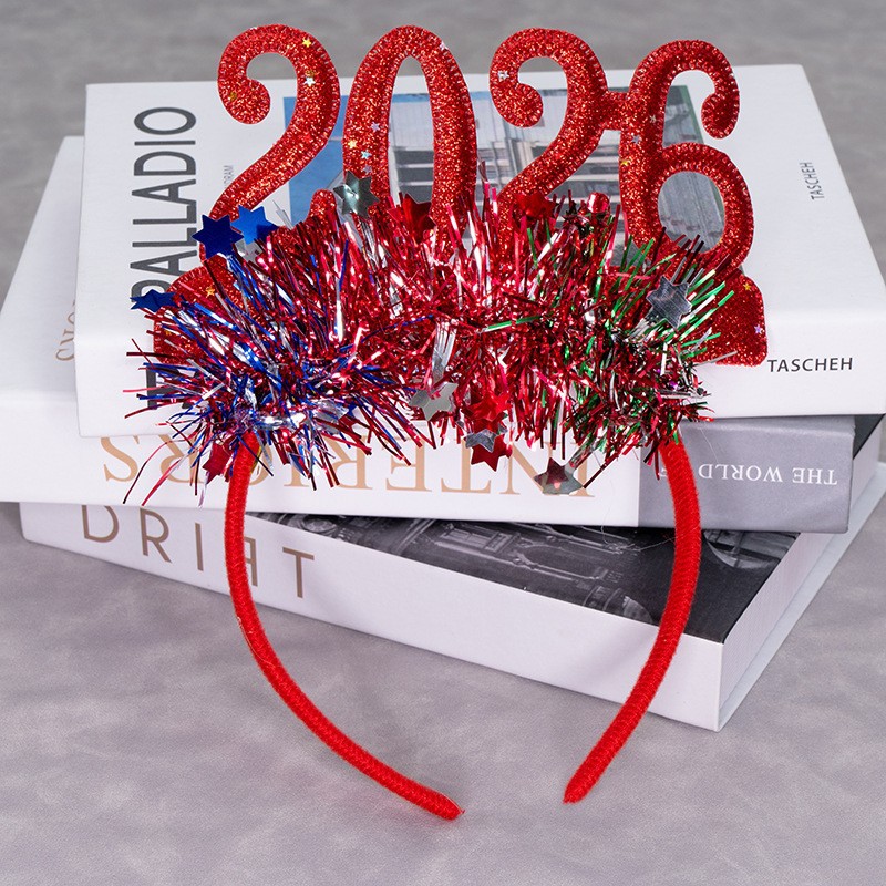Cross-border European and American new no-light 2026 Christmas headband, New Year Party gathering luminous headwear, bar New Year's Eve headwear details Picture